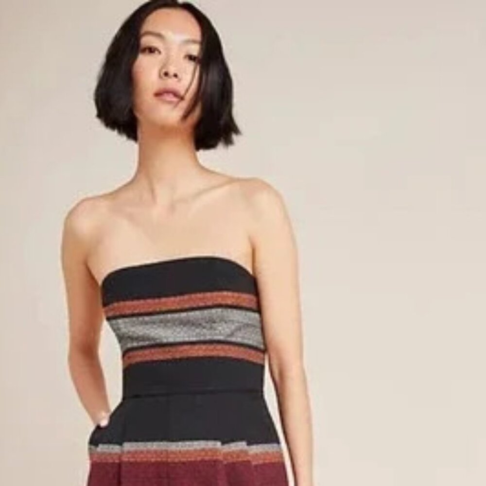 Anthropologie Corey Lynn Calter Nina Wide Leg Strapless Striped Jumpsuit. SZ 6P - Picture 4 of 5